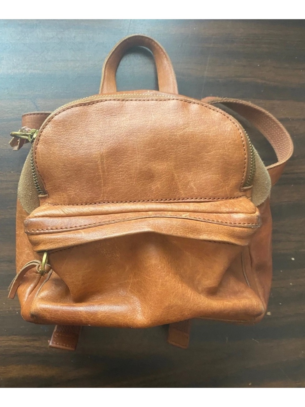 Madewell Tan Leather Mini Backpack